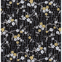 Fekete ezüst keleti virág mintás öntapadós tapéta dekoráláshoz