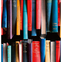 Színes könyvespolc  mintás öntapadós tapéta dekorációhoz