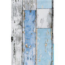 Kék fehér kopott deszka scrapwood fahatású öntapadós tapéta