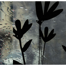 Fekete virág mintás sztatikus ablakfólia belátás ellen