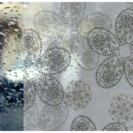 Virág mintás sztatikus ablakfólia belátás ellen